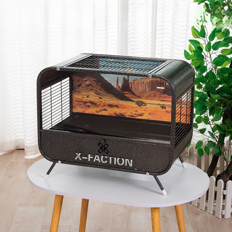 50cm Hamster Cage Double-Layer Basic Cage Golden Hamster Nest Large Size Metal Hamster Cage Landscape Villa Style Breathable Anti-Chewing Anti-Escape