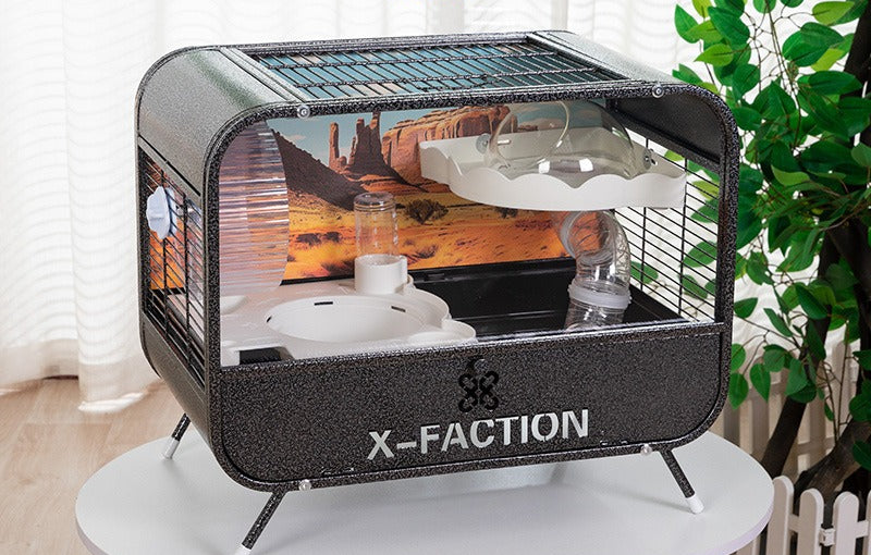 50cm Hamster Cage Double-Layer Basic Cage Golden Hamster Nest Large Size Metal Hamster Cage Landscape Villa Style Breathable Anti-Chewing Anti-Escape